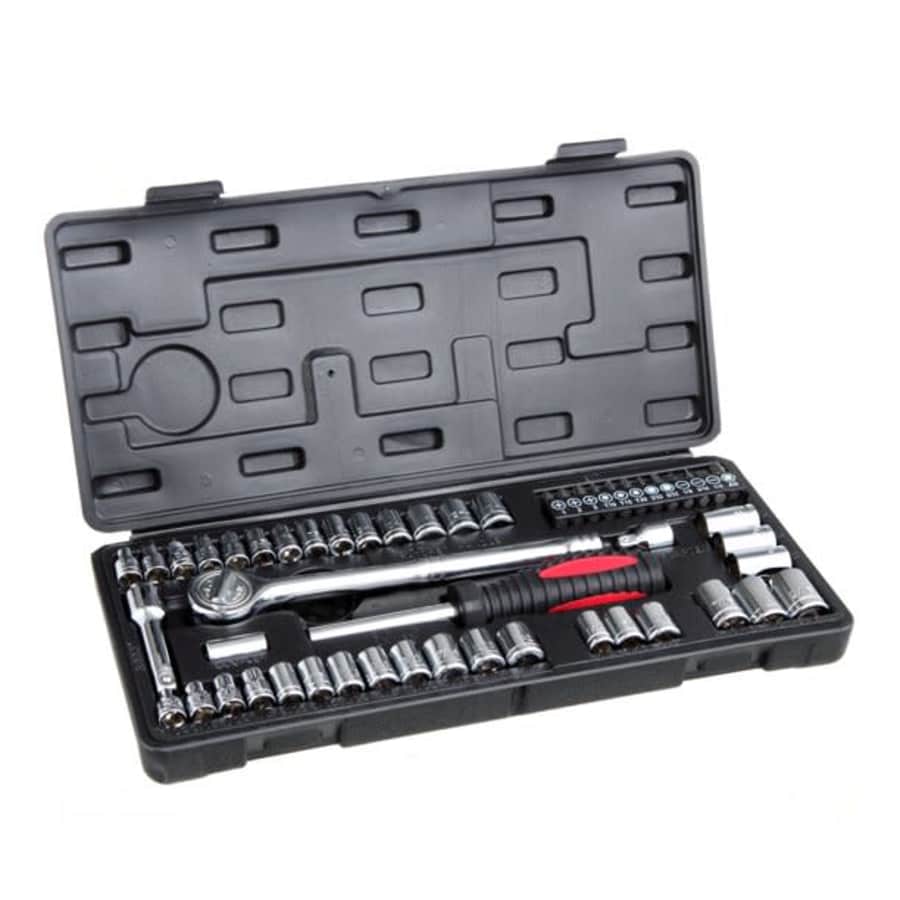 Hyper Tough 54-Piece 1/4" & 3/8" Drive Socket Set for $14