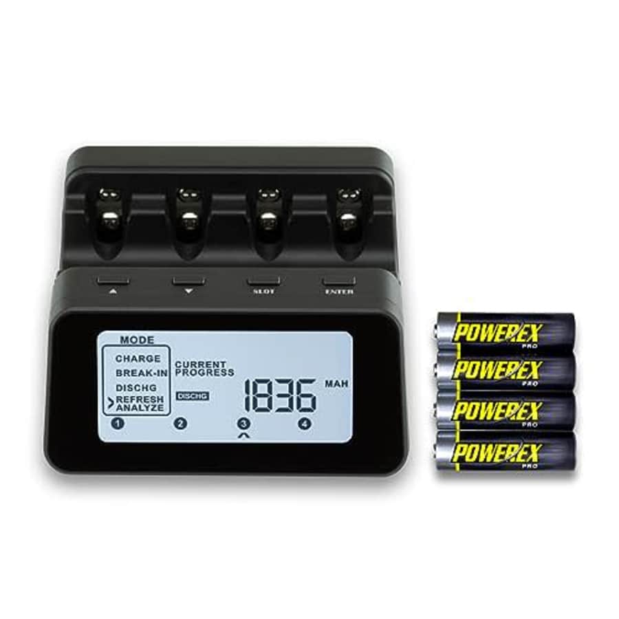 Powerex MH-C9000PRO Professional Charger-Analyzer with 4 Powerex PRO AA 2700mAh NiMH Rechargeable for $63