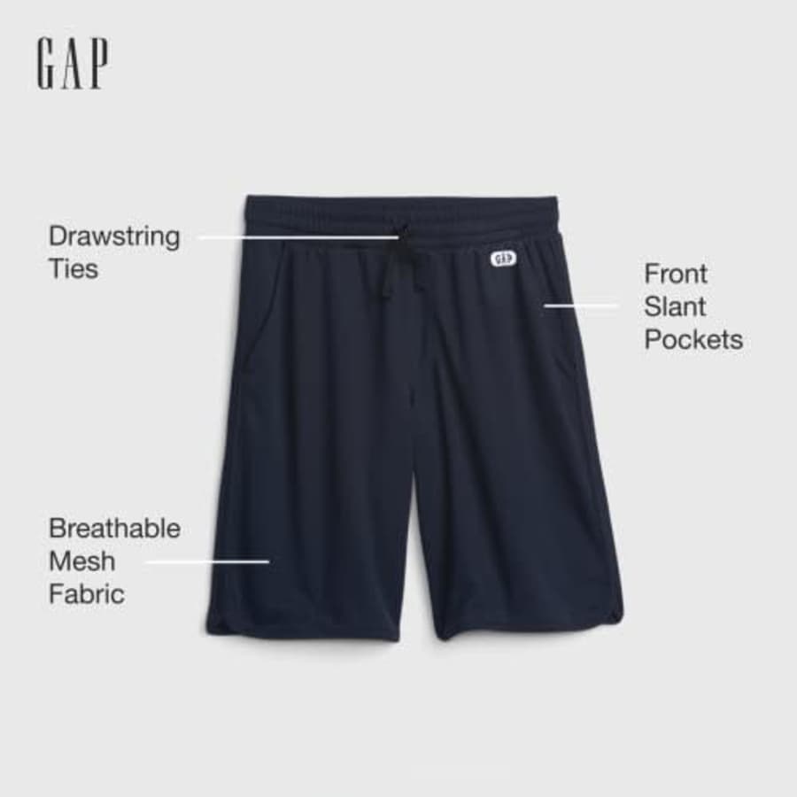GAP Boys Pull-on Mesh Shorts, True Black, XX-Large US for $27