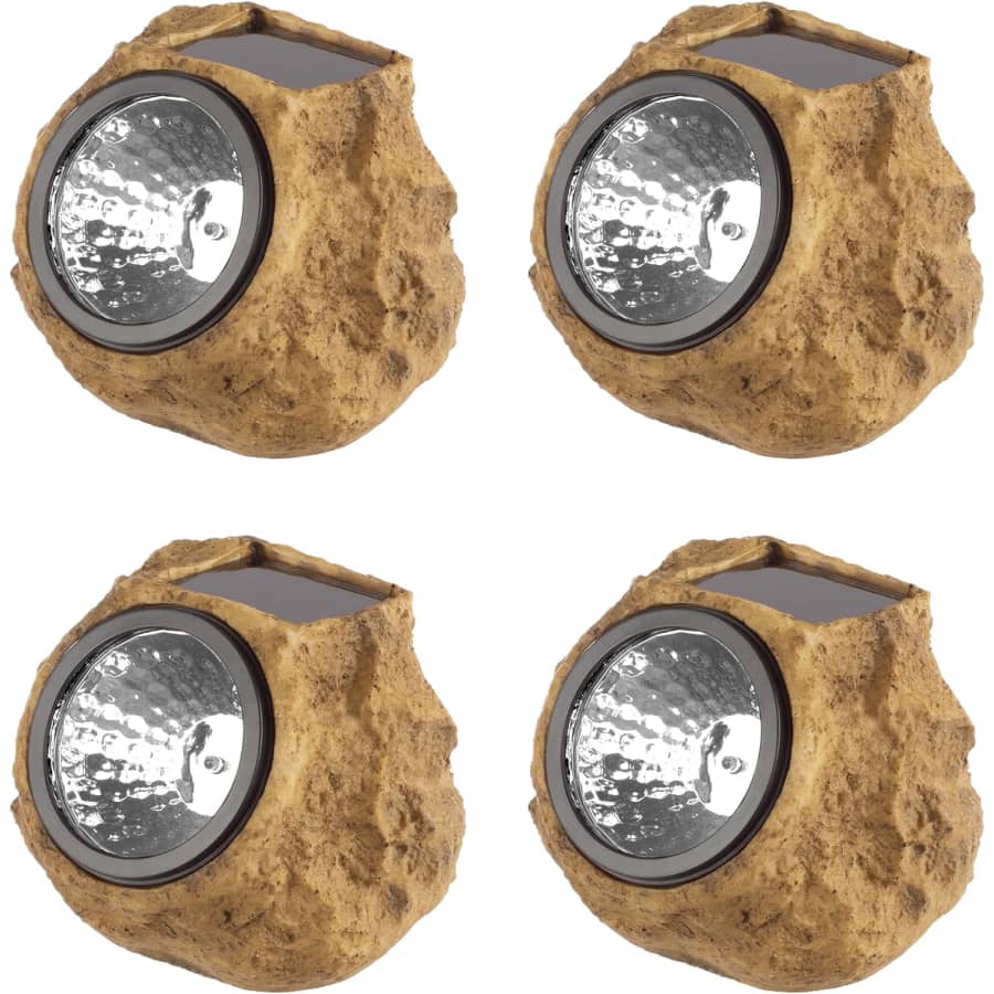 Pure Garden Faux Stone LED Solar Light 4-Pack for $27 Pure Garden Faux Stone LED Solar Light 4-Pack for $27