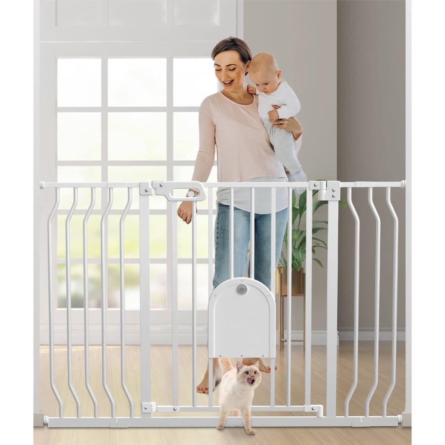 Wisairt Baby Gate with Pet Door for $45