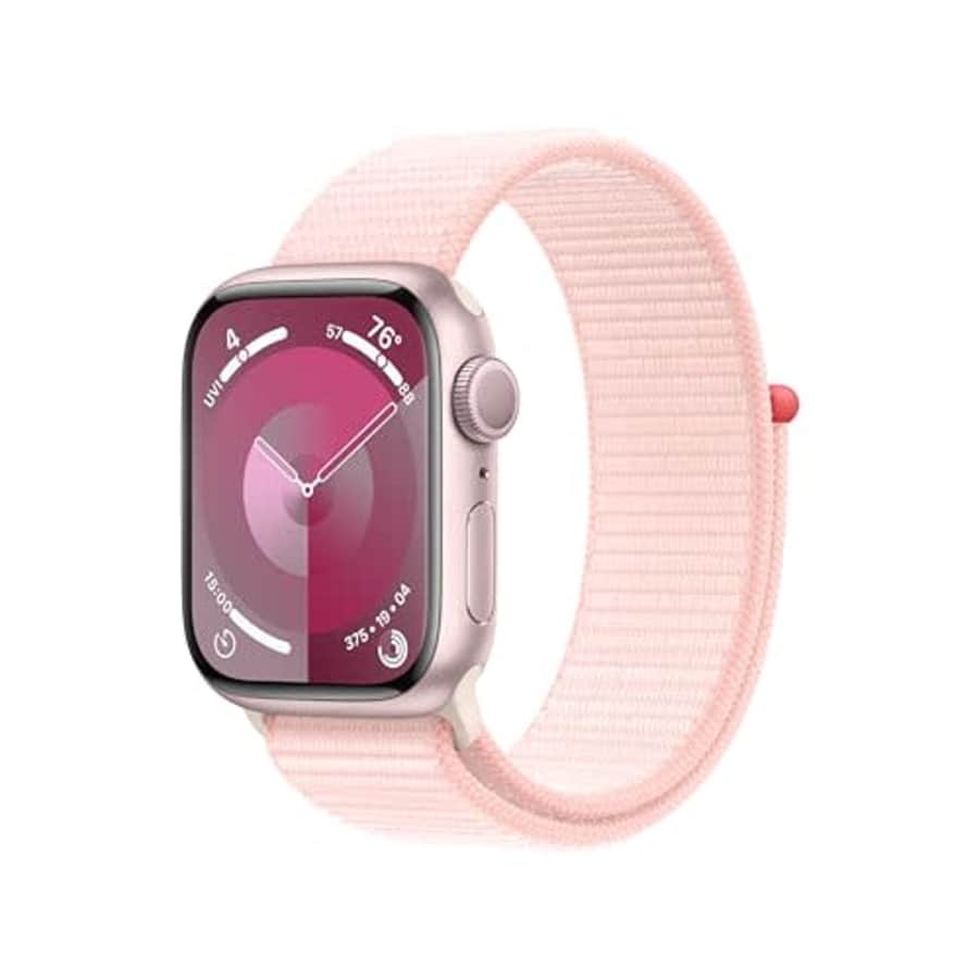 Apple Watch Series 9 [GPS 41mm] Smartwatch with Pink Aluminum Case with Pink Sport Loop. Fitness for $409