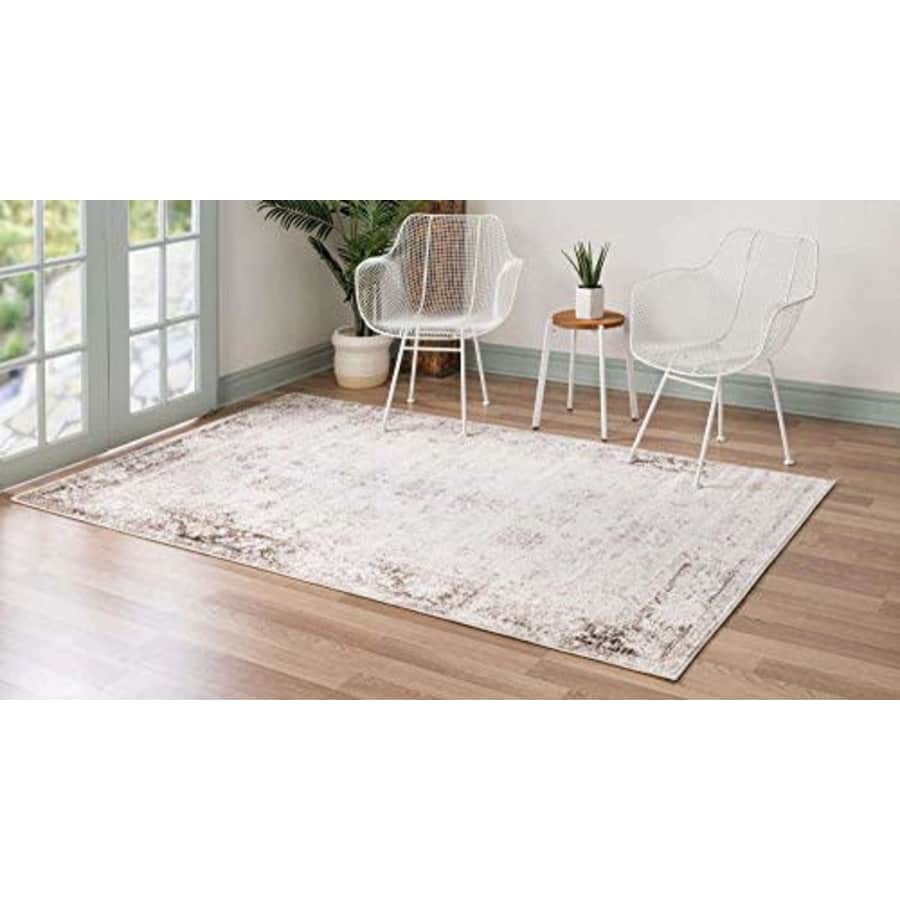 Unique Loom Sofia Collection Traditional Vintage Area Rug, 6' x 9', Ivory/Brown for $53