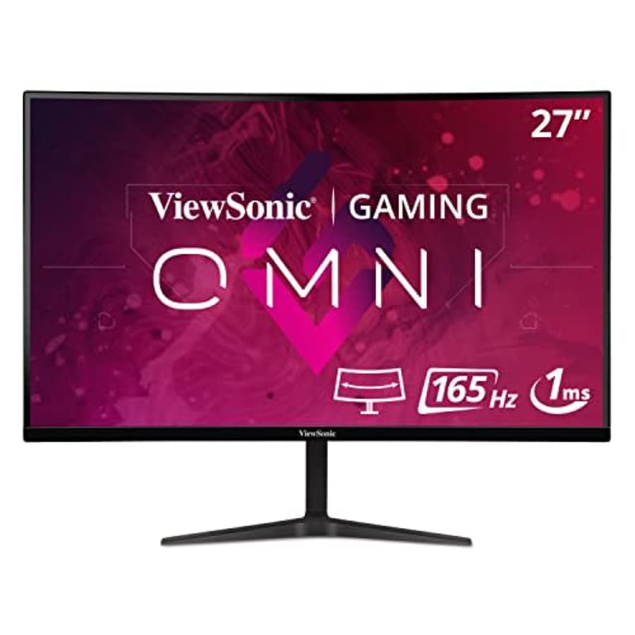 ViewSonic Omni VX2718-PC-MHD 27 Inch Curved 1080p 1ms 165Hz Gaming Monitor with AMD FreeSync for $110