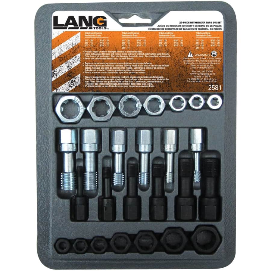 Lang Tools 26-Piece Thread Restorer Tap and Die Set for $49