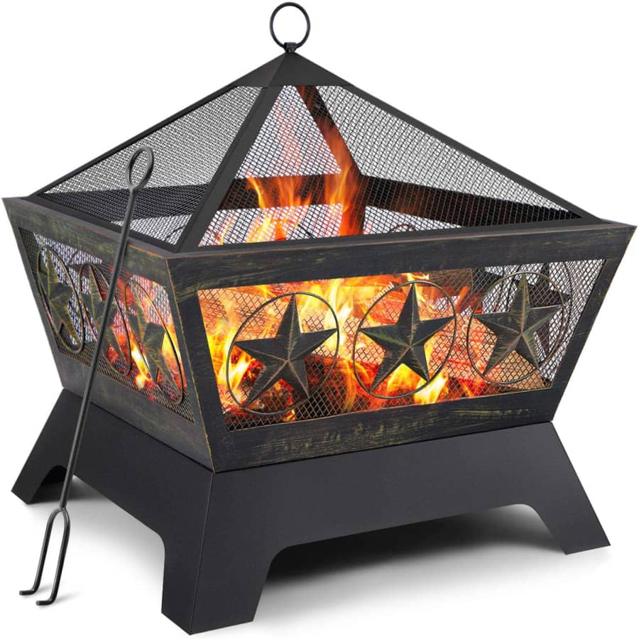 Amagabeli 24" Outdoor Wood Burning Firepit for $90