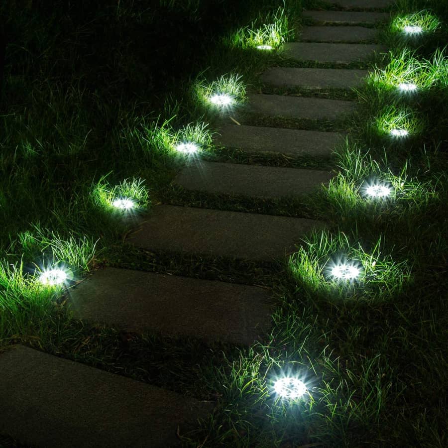 LED Solar Ground Light 12-Pack for $30