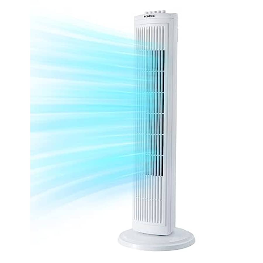 PELONIS 30 Inch Oscillating Tower Fan with 3 Speed Settings and Auto-off Timer, Standing Fan for $40