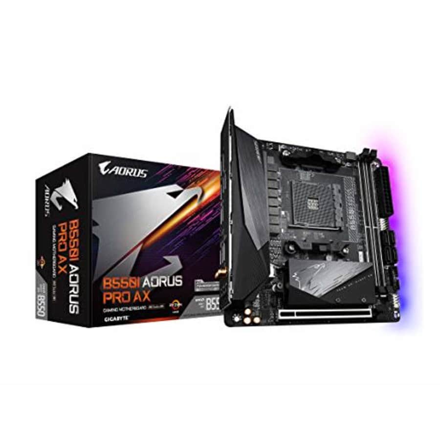 GIGABYTE B550I AORUS PRO AX (AM4 AMD/B550/Mini-Itx/Dual M.2/SATA 6Gb/s/USB 3.2 Gen 1/WiFi 6/2.5 GbE for $170 GIGABYTE B550I AORUS PRO AX (AM4 AMD/B550/Mini-Itx/Dual M.2/SATA 6Gb/s/USB 3.2 Gen 1/WiFi 6/2.5 GbE for $170
