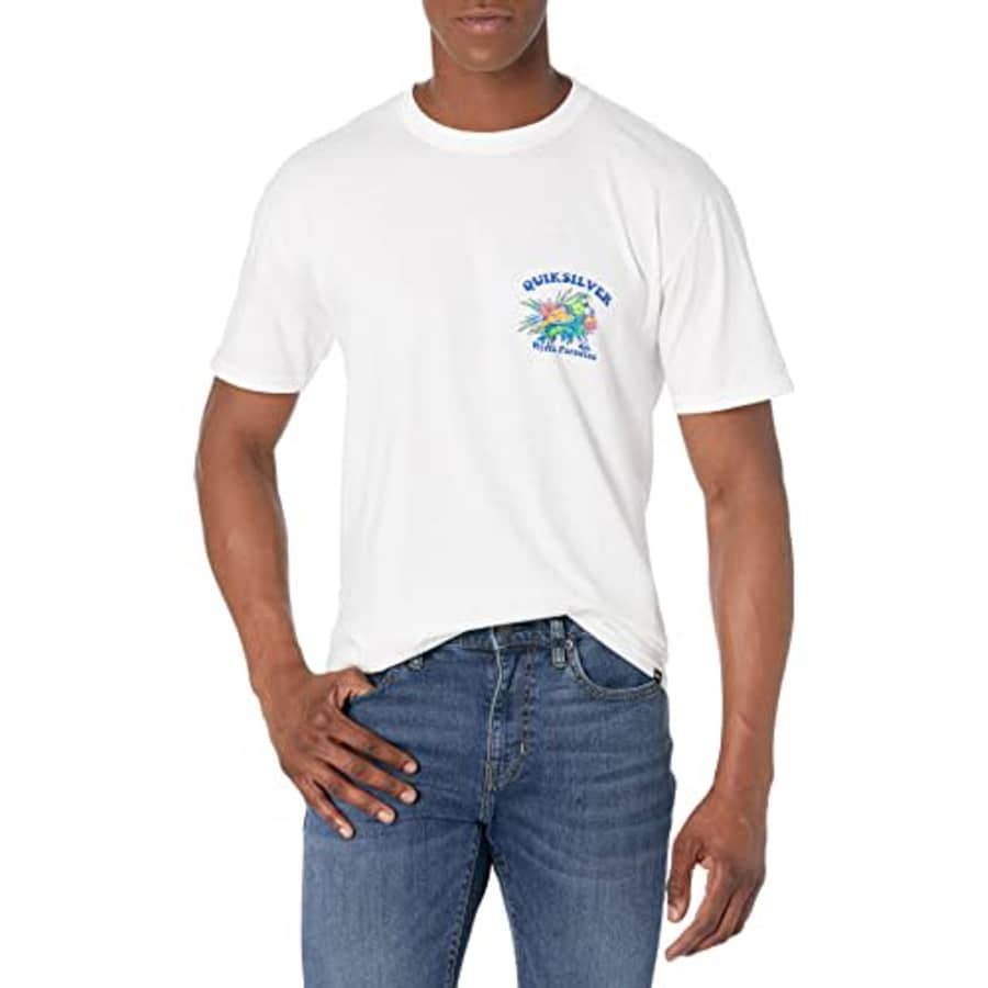 Quiksilver Men's Birds of Cray Short Sleeve Tee Shirt, White, Medium for $25 Quiksilver Men's Birds of Cray Short Sleeve Tee Shirt, White, Medium for $25