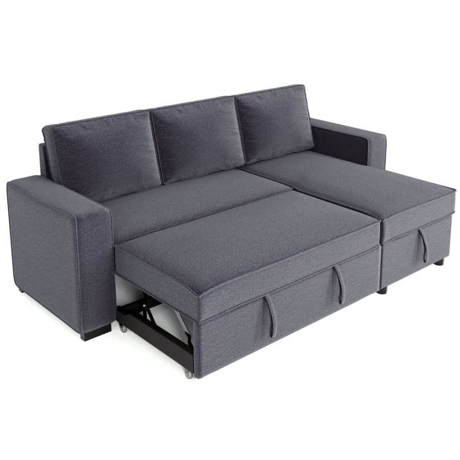 Magic Home 92" Reversible Pull-Out Sleeper Sectional Sofa Bed w/ Storage for $1,330