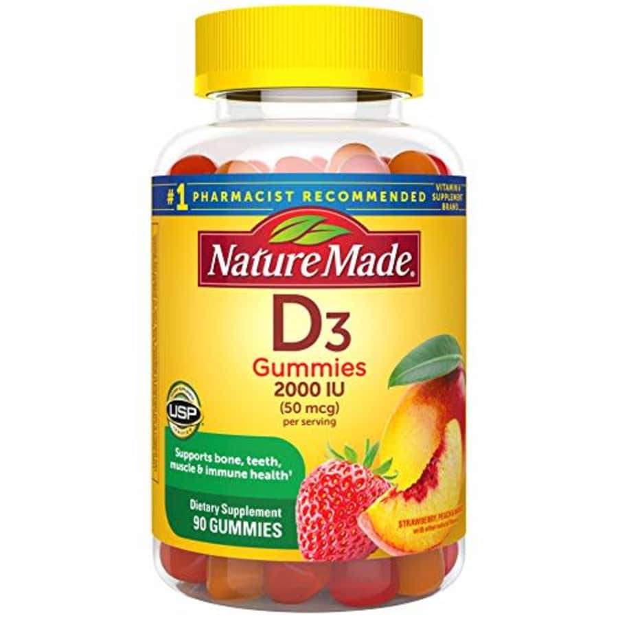 Nature Made Vitamin D3 2000 IU (50 mcg) Gummies, 90 Count for Bone Health (Packaging May Vary) for $9
