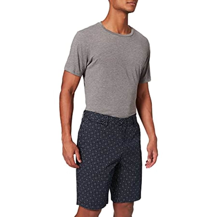 A|X ARMANI EXCHANGE Men's Micro Zig-Zag Cotton Twill Shorts, Navy Rhombus, 31 for $36