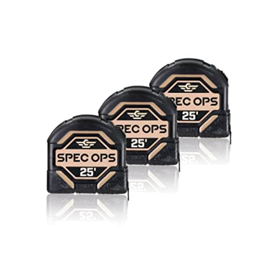 Spec Ops Tools 25-Foot Tape Measure Tool Set, 1 1/4" Double-Sided Blade, Military-Grade Composite for $48