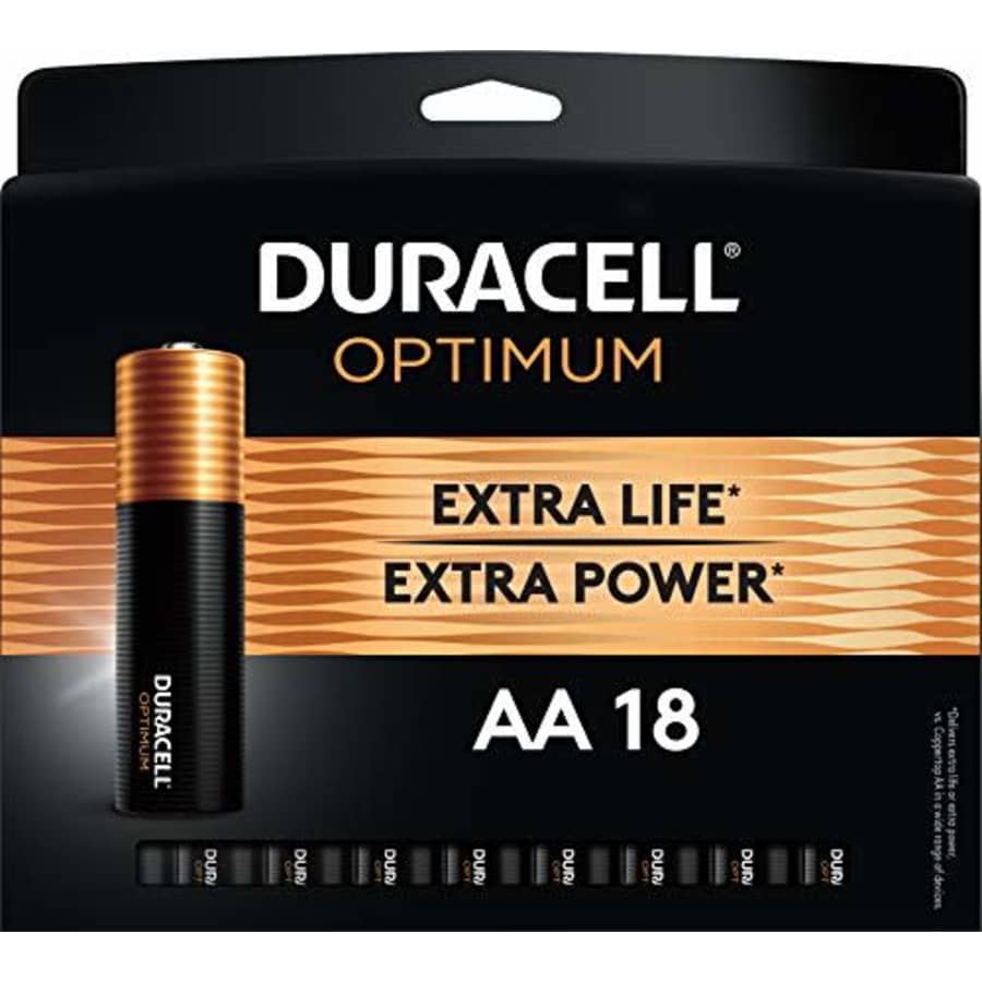 Duracell Optimum AA Batteries 18-Pack for $28