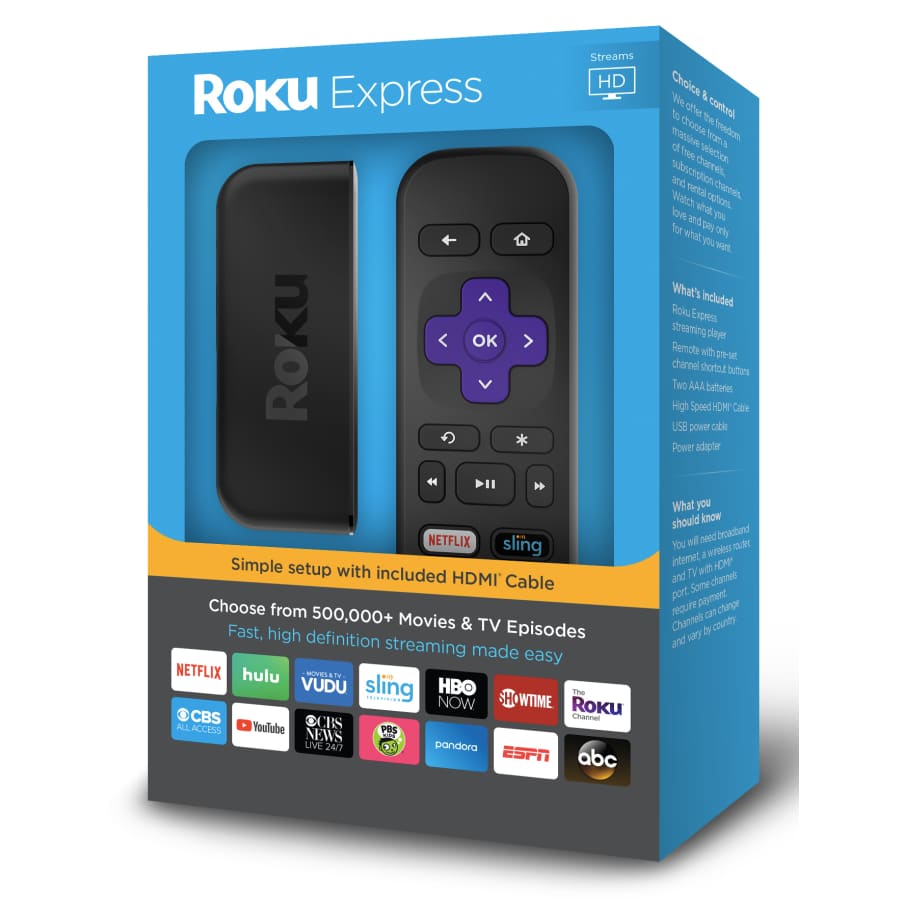 Roku Express HD Media Streaming Player for $27