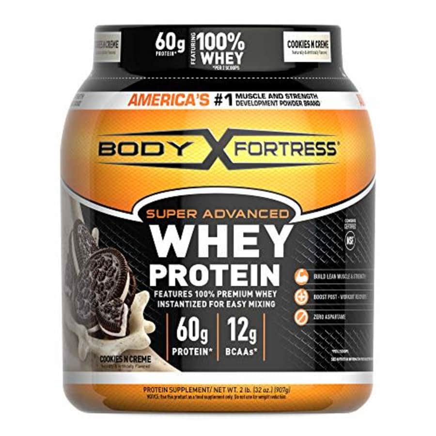 Body Fortress Super Advanced Whey Protein Powder, Cookies N' Creme, 2 Lb for $37 Body Fortress Super Advanced Whey Protein Powder, Cookies N' Creme, 2 Lb for $37