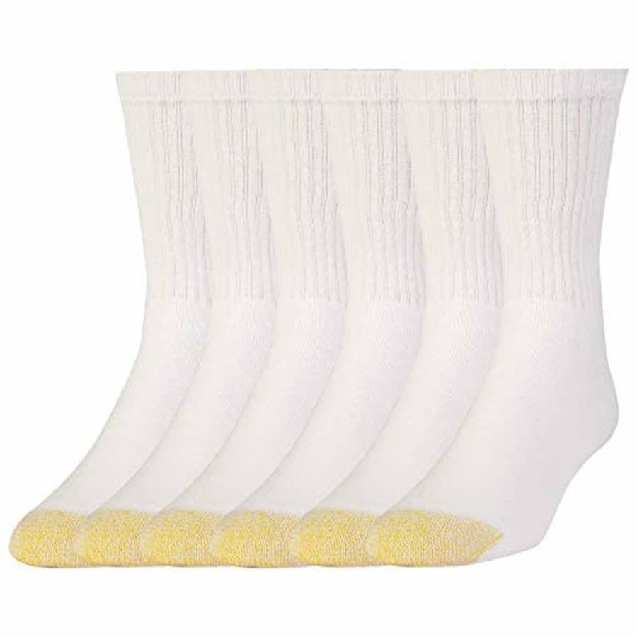 Gold Toe GOLDTOE Men's Athletic Crew Socks, 6-Pairs, White, Large for $26 Gold Toe GOLDTOE Men's Athletic Crew Socks, 6-Pairs, White, Large for $26
