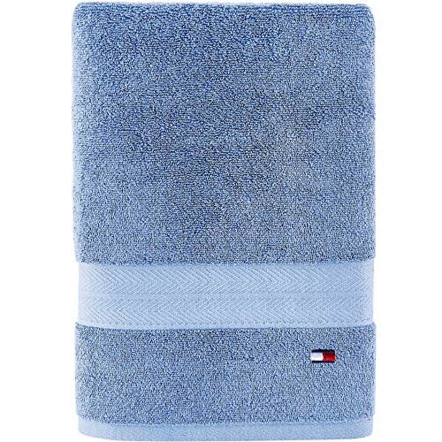 Tommy Hilfiger Modern American Bath Towel, 30 x 54 inch, Mist Blue for $17 Tommy Hilfiger Modern American Bath Towel, 30 x 54 inch, Mist Blue for $17