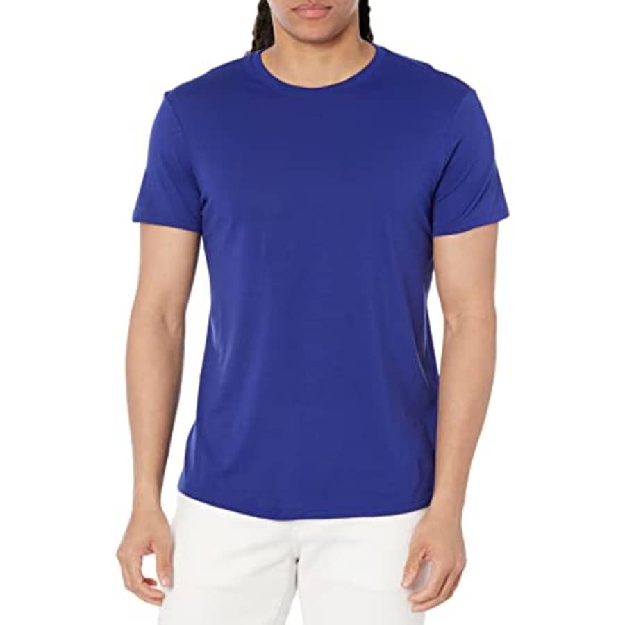 A|X ARMANI EXCHANGE Men's Solid Colored Basic Pima Crew Neck T-Shirt, Deep Royal Blue, Medium for $31 A|X ARMANI EXCHANGE Men's Solid Colored Basic Pima Crew Neck T-Shirt, Deep Royal Blue, Medium for $31