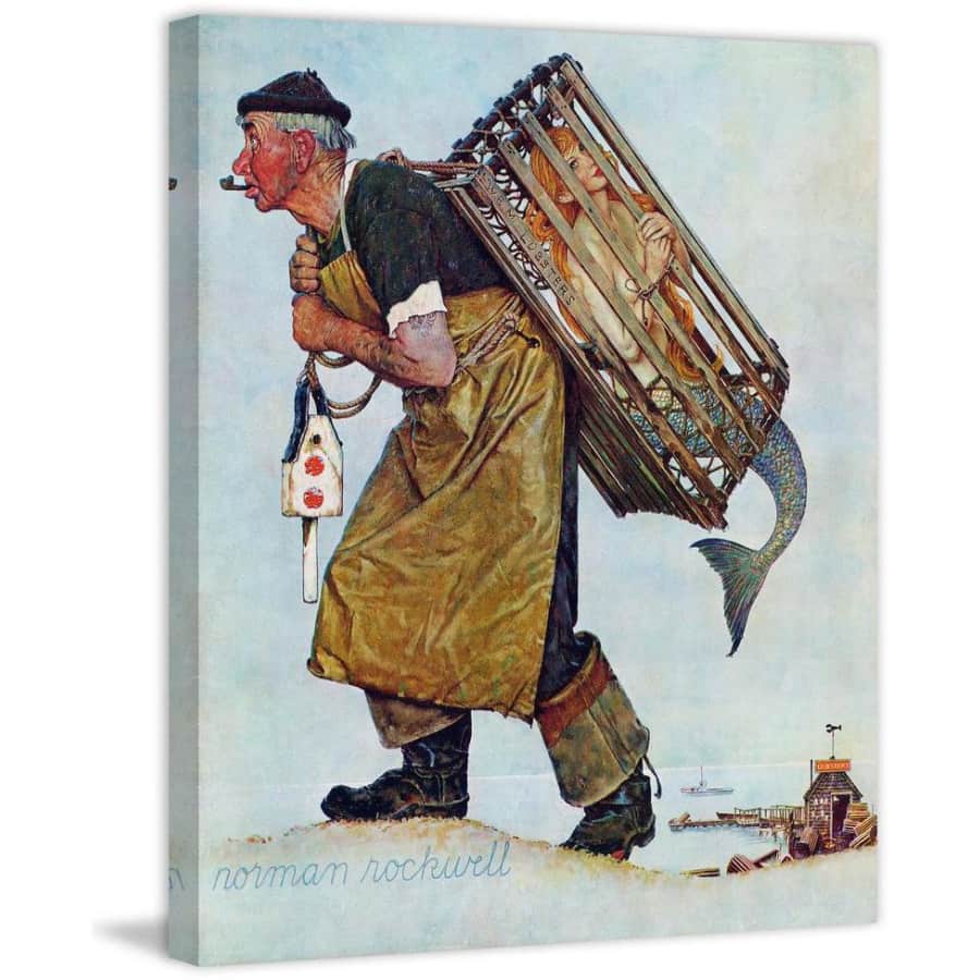 Marmont Hill Norman Rockwell "Mermaid" 24" x 29" Canvas Wall Art for $97 Marmont Hill Norman Rockwell "Mermaid" 24" x 29" Canvas Wall Art for $97