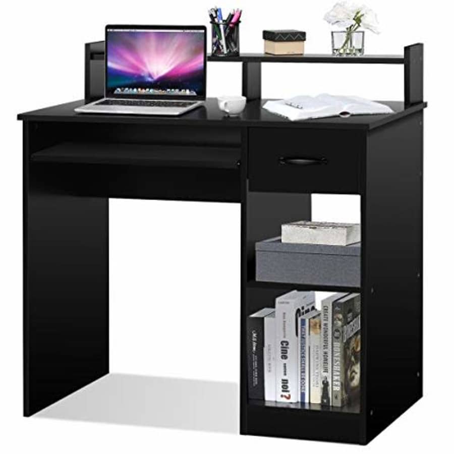 Tangkula Computer Desk, Home Office Wooden PC Laptop Desk, Modern Simple Style Wood Study for $130 Tangkula Computer Desk, Home Office Wooden PC Laptop Desk, Modern Simple Style Wood Study for $130