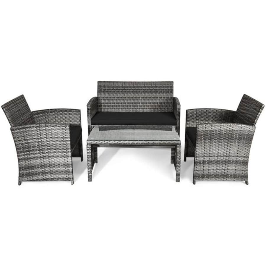 Costway 4-Piece Patio Rattan Furniture Set for $230