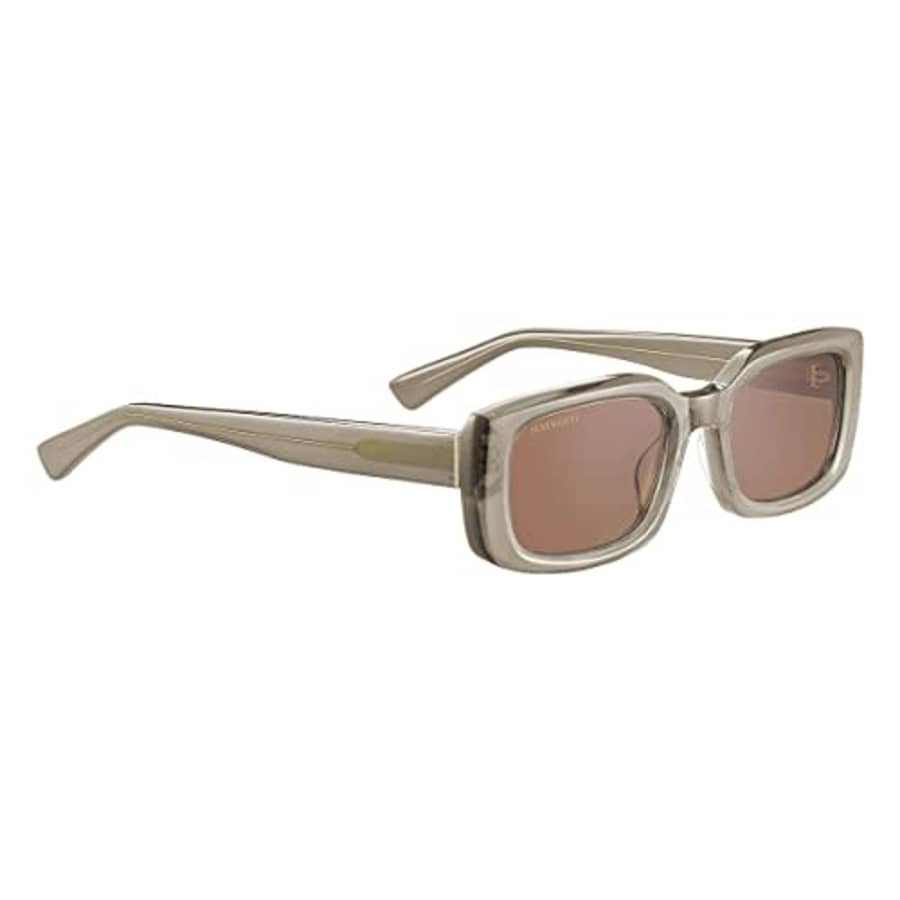 Serengeti Nicholson Polarized Rectangular Sunglasses, Shiny Crystal Taupe Grey, Small for $120