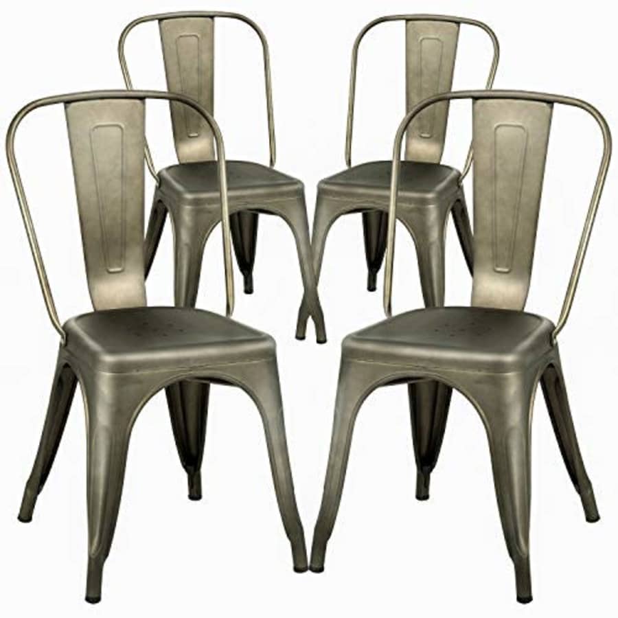 FDW Dining Chairs Set of 4 Metal Chairs Patio Chair Dining Room Kitchen Chair 18 Inches Seat Height for $110