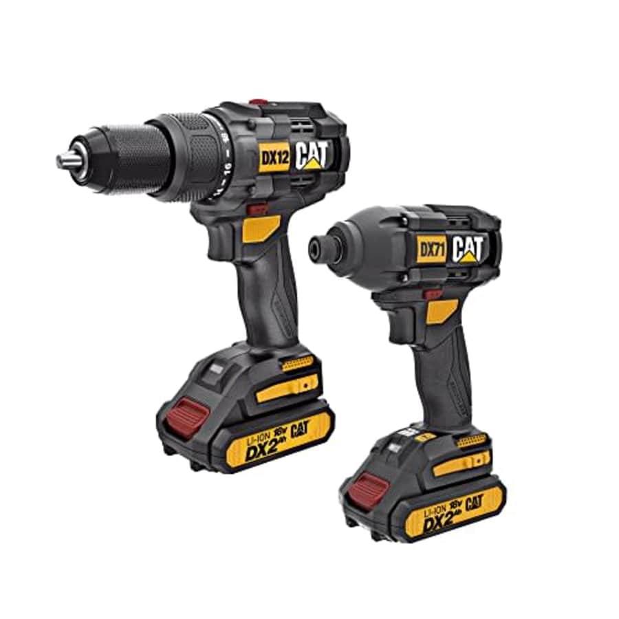Caterpillar Cat 18V 1 FOR ALL Cordless Hammer Drill & Impact Driver Combo Kit with 2 Batteries -DX12K, Black for $200 Caterpillar Cat 18V 1 FOR ALL Cordless Hammer Drill & Impact Driver Combo Kit with 2 Batteries -DX12K, Black for $200
