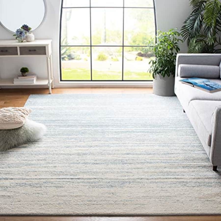 SAFAVIEH Adirondack Collection 8' Square Slate / Cream ADR113T Modern Ombre Non-Shedding Living for $97