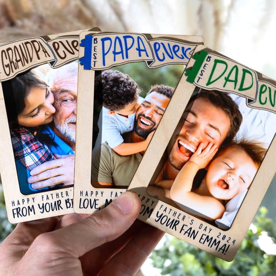 Father's Day Customizable Magnetic Car Picture Frame for $9