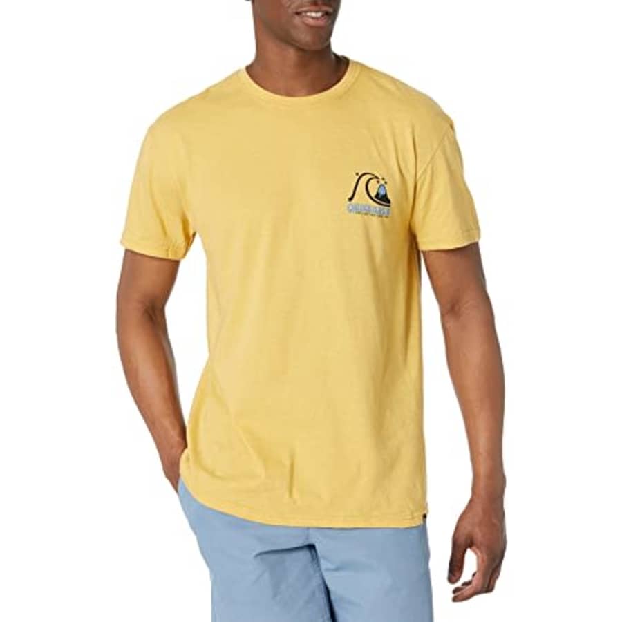 Quiksilver Men's Mellow Tone Mod Tee Shirt, Ochre Heather, XXL for $18