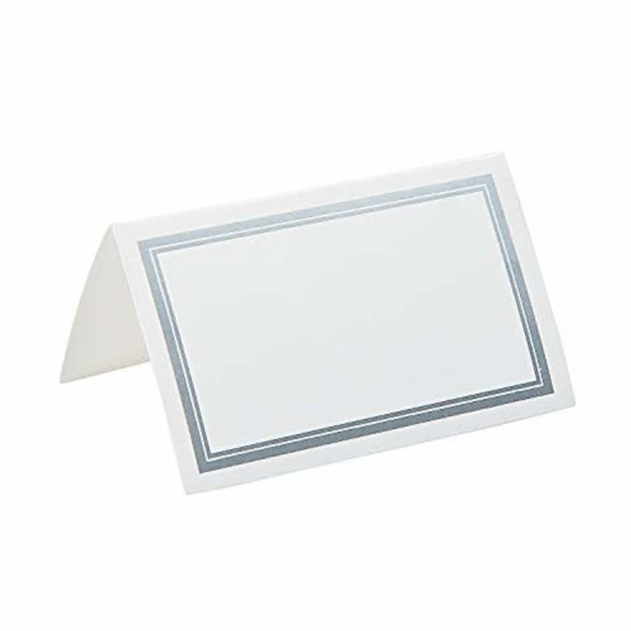 Fun Express Silver Rimmed Place Cards for Wedding - Party Supplies - Favors - Placecards and Holders - Wedding for $8