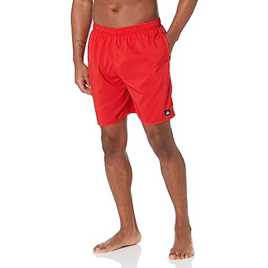 adidas Men's Standard Sold Classics Swim Shorts, Better Scarlet/Black, Large for $43
