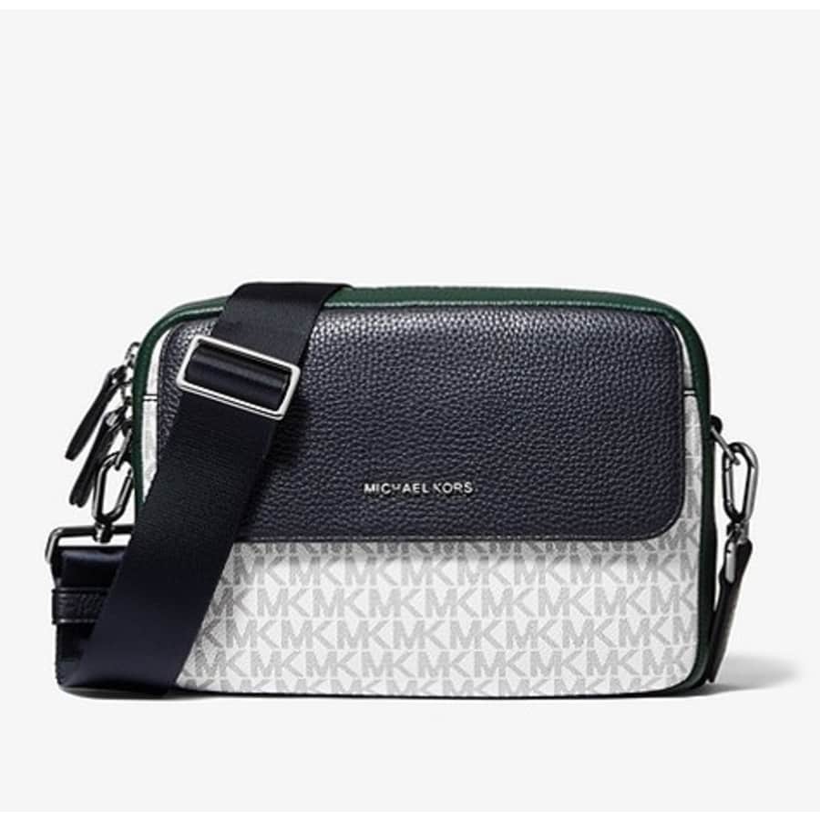 Michael Kors Men's Hudson Color-Block Logo and Pebbled Leather Crossbody Bag for $141 Michael Kors Men's Hudson Color-Block Logo and Pebbled Leather Crossbody Bag for $141