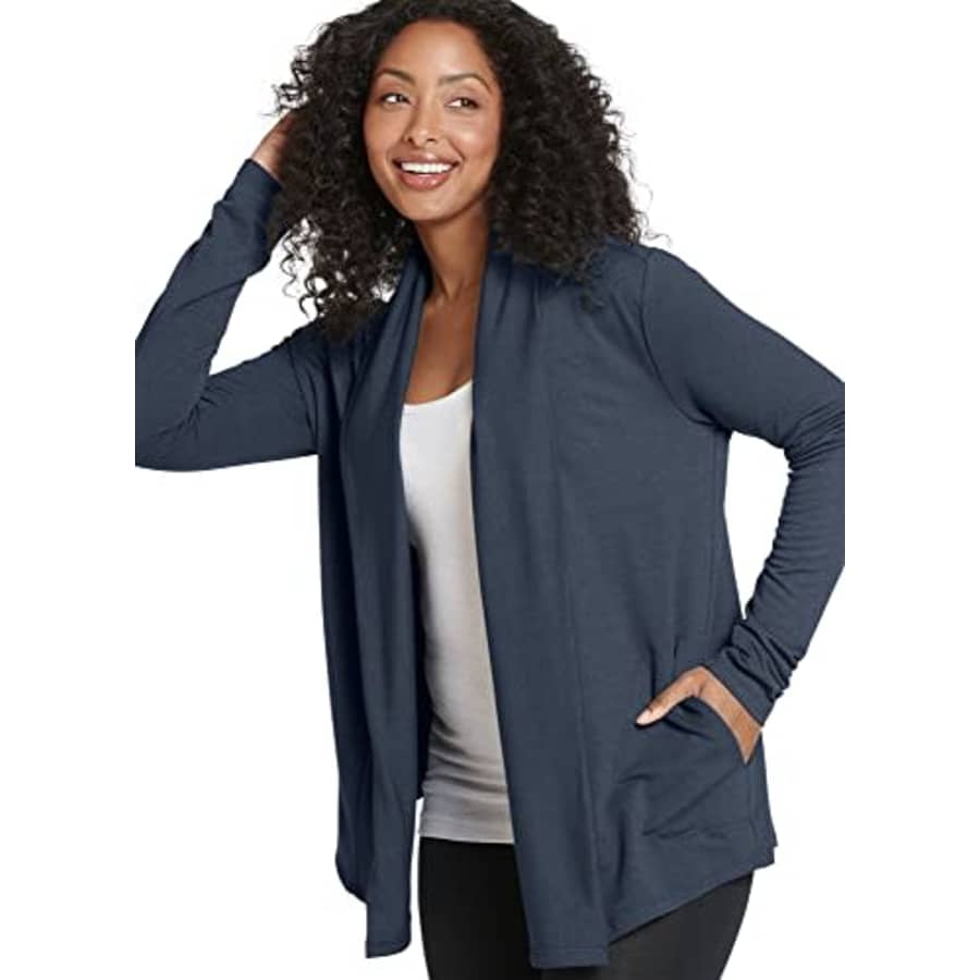 Jockey Women's Activewear Pack Easy Cardigan, Abyss Grey, L for $19 Jockey Women's Activewear Pack Easy Cardigan, Abyss Grey, L for $19