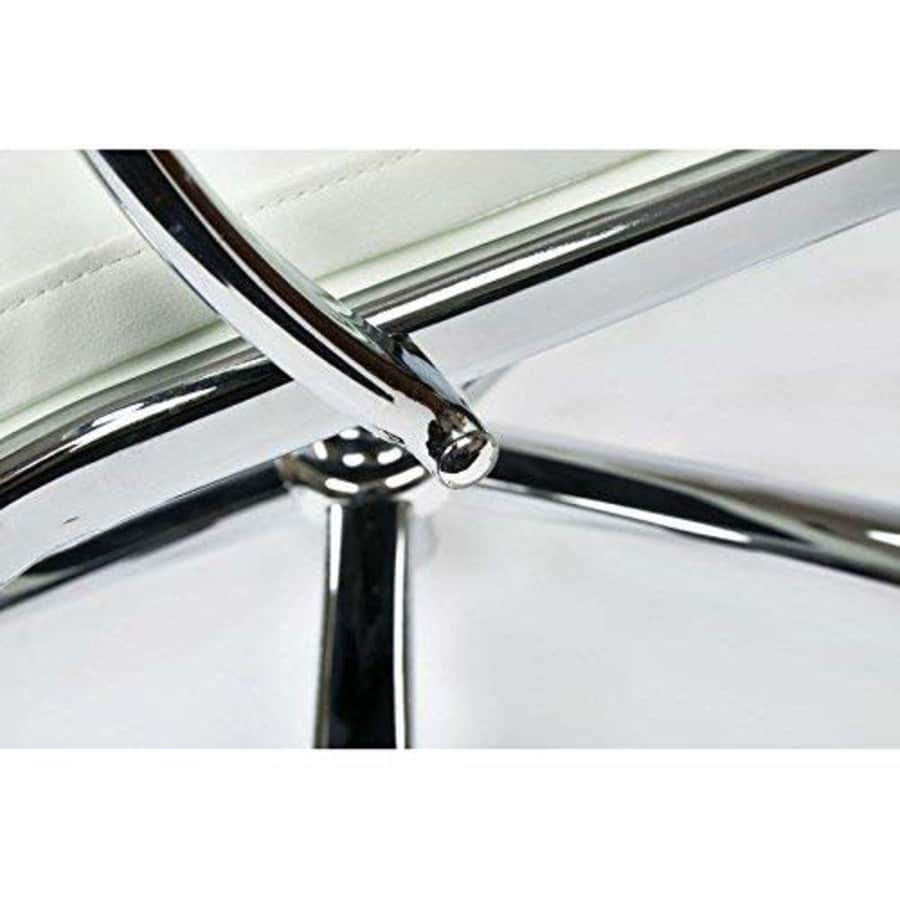 Office Star Mid Back Executive Faux Leather Chair with Chrome Finished Base and Padded Arms, White for $243
