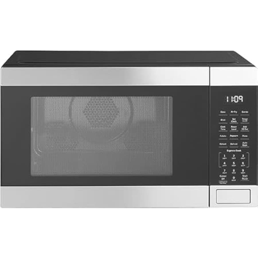 GE GCST10A1WSS 3-in-1 Microwave Oven, 1,050 Watts Air Fryer, Broiler & Convection Mode, Child-Lock for $180