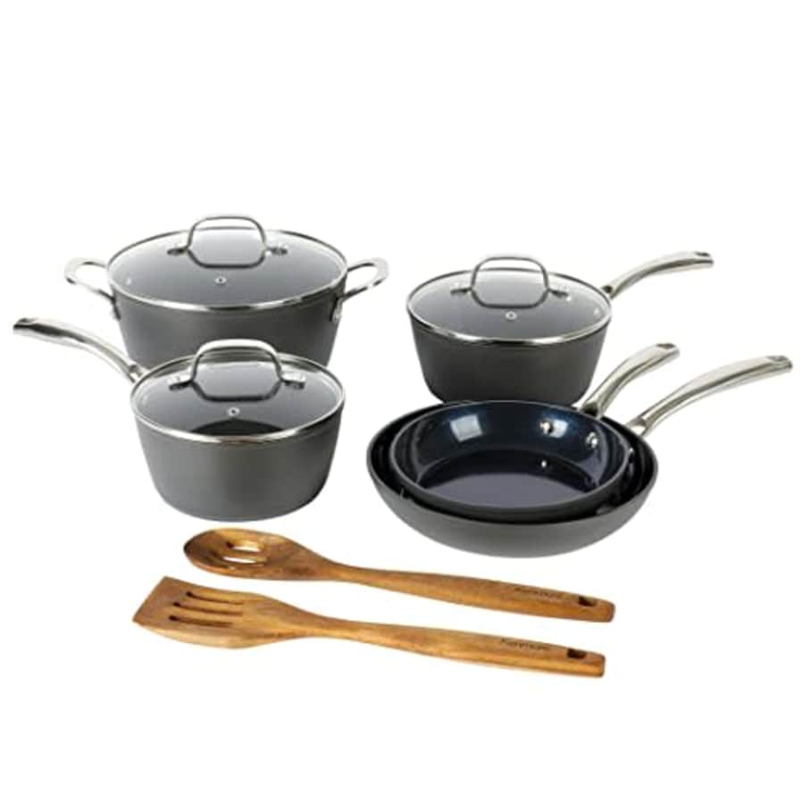 Kenmore Elite Cyrus 10 Piece Forged Aluminum Diamond Infused Ceramic Interior Cookware Set for $90 Kenmore Elite Cyrus 10 Piece Forged Aluminum Diamond Infused Ceramic Interior Cookware Set for $90