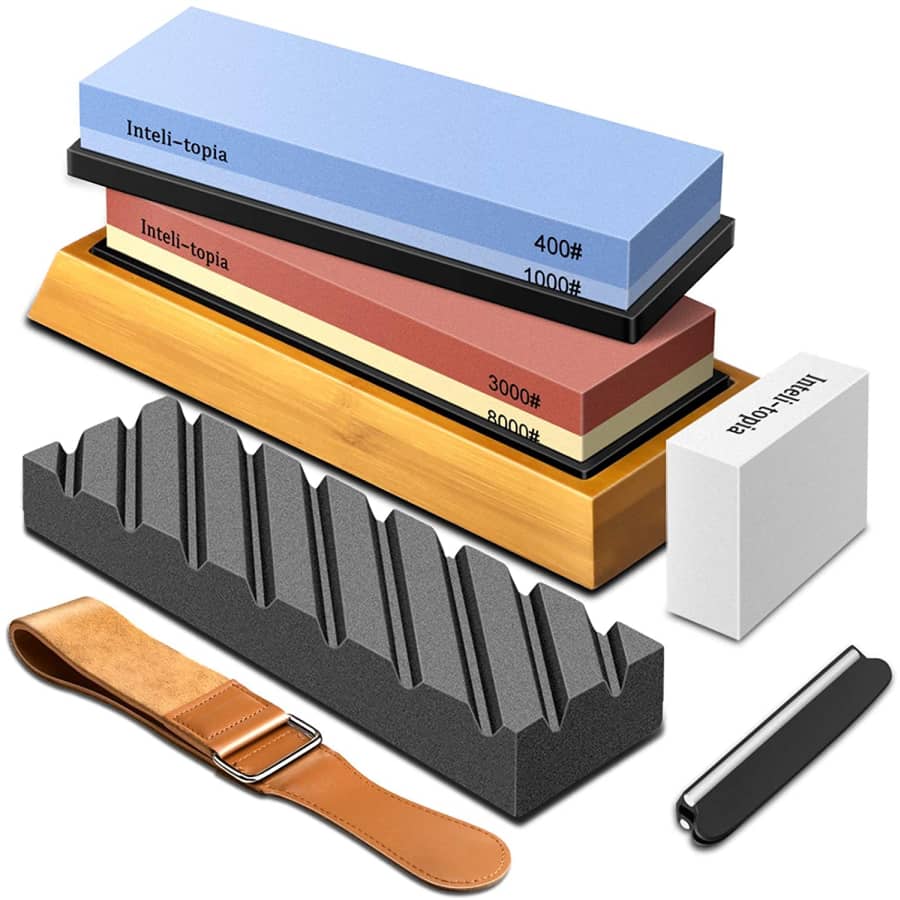 Intelitopia Complete Knife Sharpening Stone Set for $22 w/ Prime