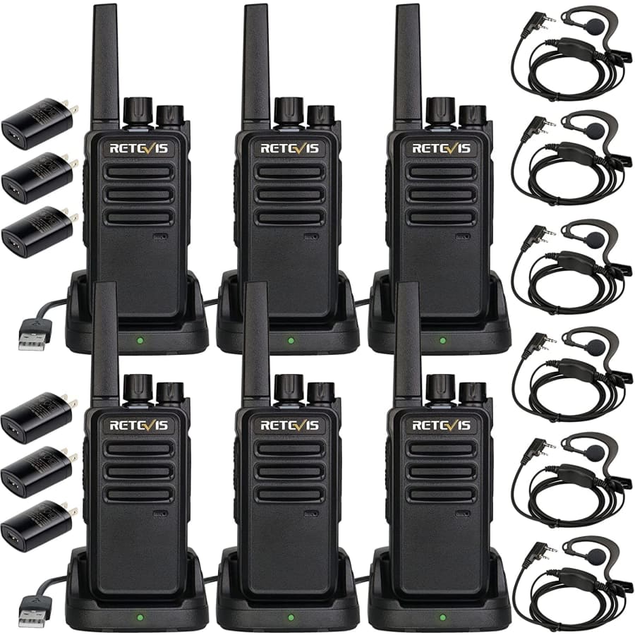 Retevis RT68 Two Way Radios w/ Earpieces 6-Pack for $88