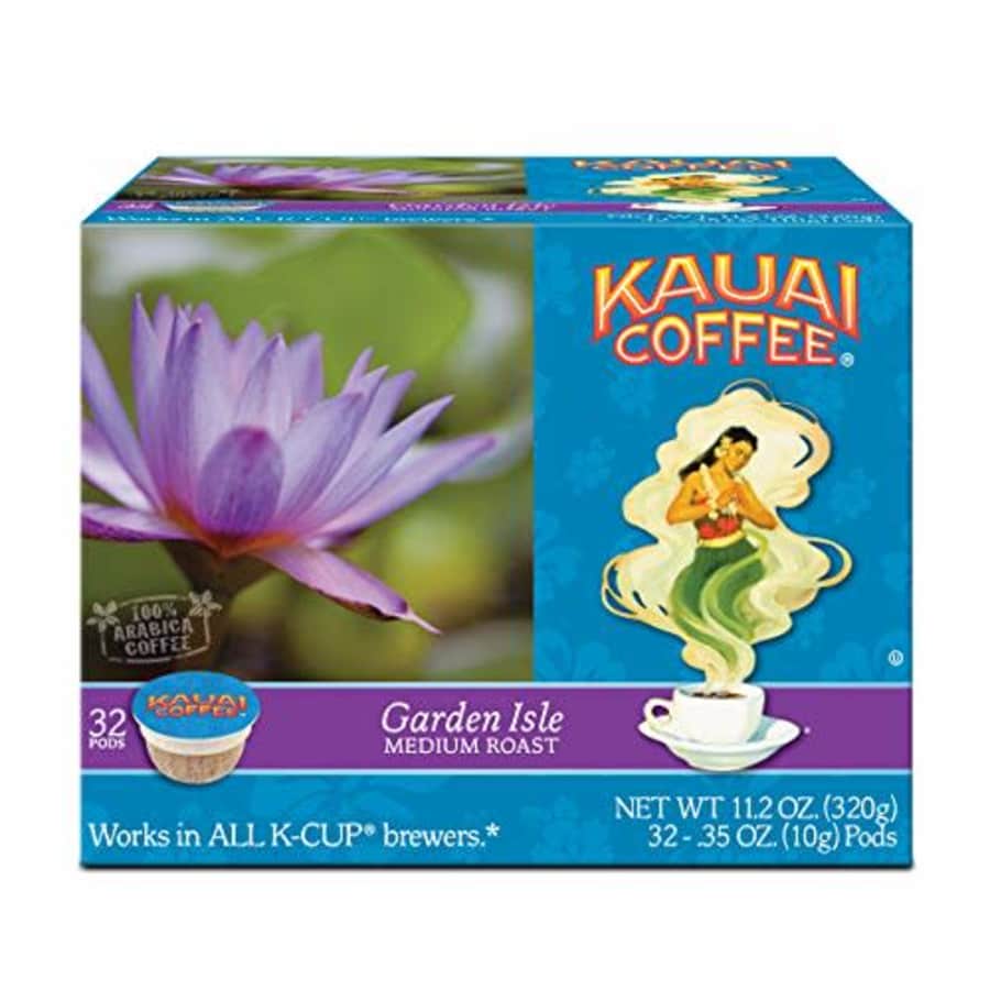 Kauai Coffee Single-Serve Pods, Garden Isle Medium Roast Arabica Coffee, Grown, Harvested and for $19 Kauai Coffee Single-Serve Pods, Garden Isle Medium Roast Arabica Coffee, Grown, Harvested and for $19