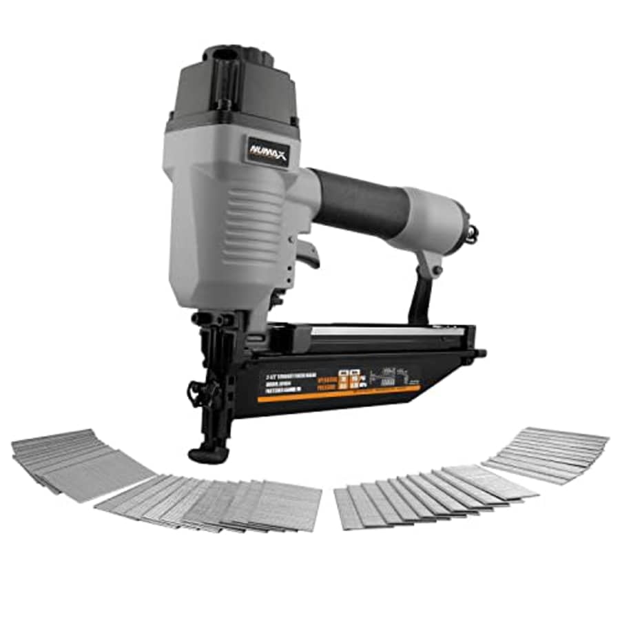 NuMax SFN64WN Pneumatic 16-Gauge 2-1/2" Straight Finish Nailer with Nails (2000 count) for $70 NuMax SFN64WN Pneumatic 16-Gauge 2-1/2" Straight Finish Nailer with Nails (2000 count) for $70