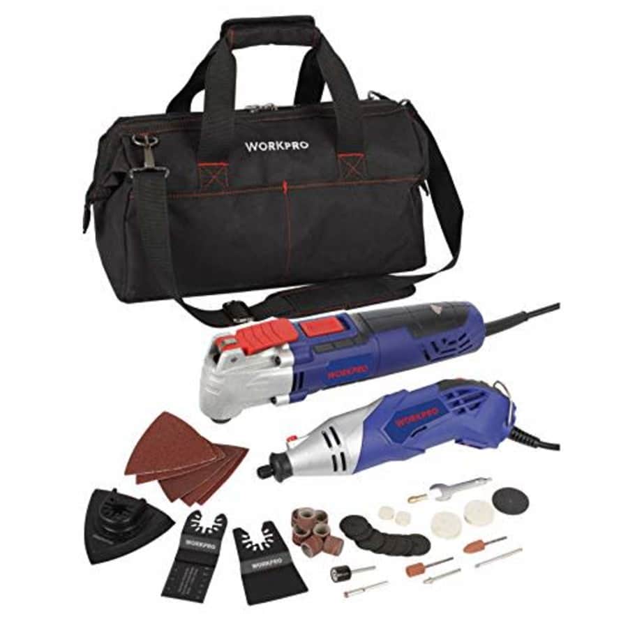 WORKPRO W004573 Rotary and Oscillating Tool Combo Kit, Various Disks and Blades, 120V/60HZ, (41 pc. for $147 WORKPRO W004573 Rotary and Oscillating Tool Combo Kit, Various Disks and Blades, 120V/60HZ, (41 pc. for $147