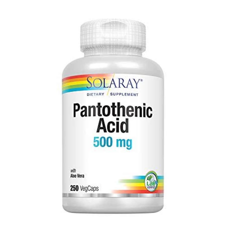 Solaray Pantothenic Acid 500mg | Vitamin B-5 for Coenzyme-A Production & Energy Metabolism | for for $28 Solaray Pantothenic Acid 500mg | Vitamin B-5 for Coenzyme-A Production & Energy Metabolism | for for $28