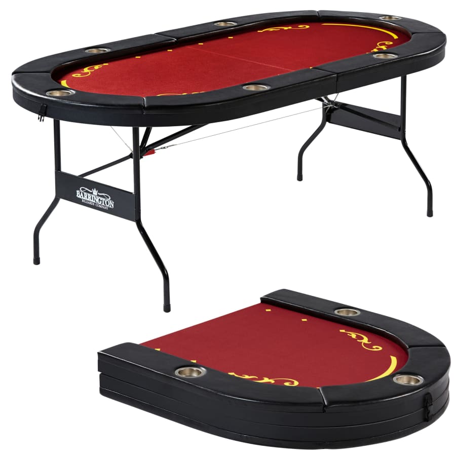 Barrington Foldable 6-Player Poker Table for $70