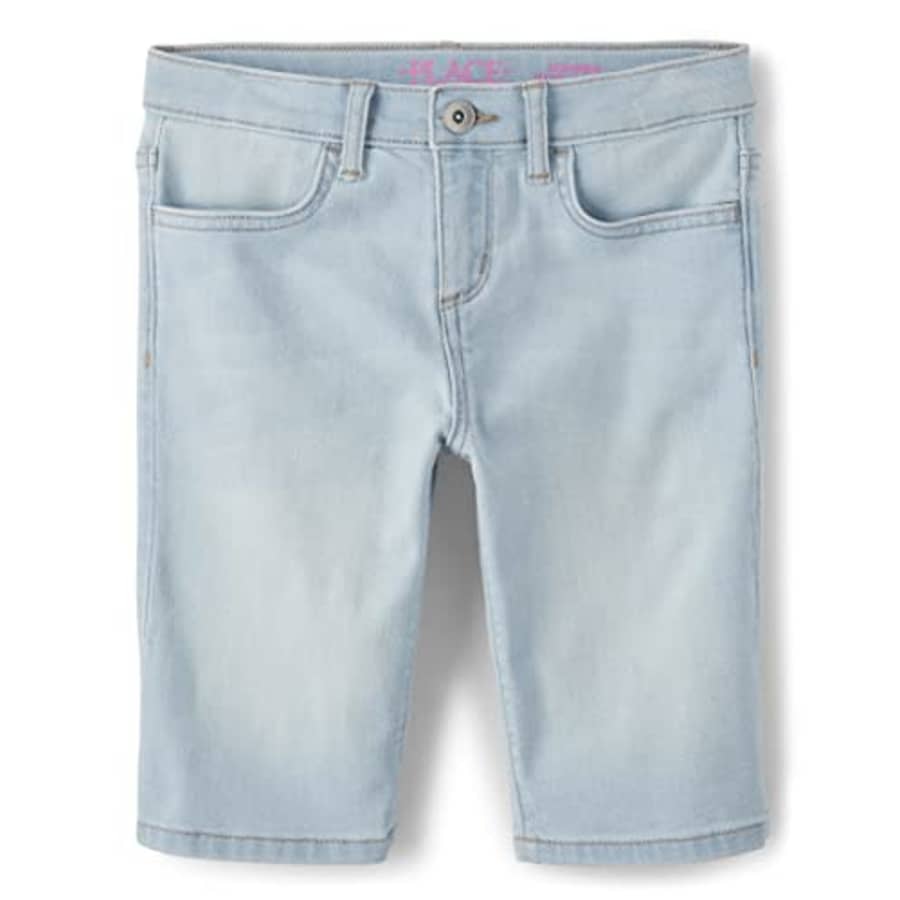 The Children's Place Girls' Denim Skimmer Shorts, Lily Wash, 16 for $16
