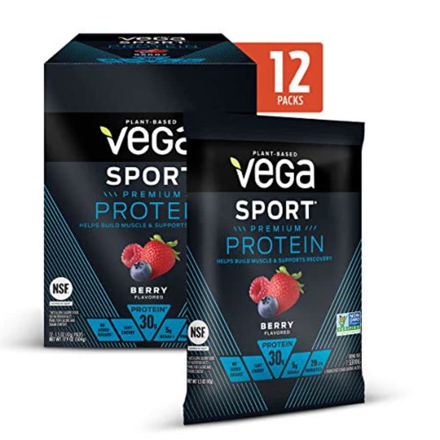 Vega Sport Premium Protein Powder, Berry, Plant Based Protein Powder Post Workout - Certified for $33