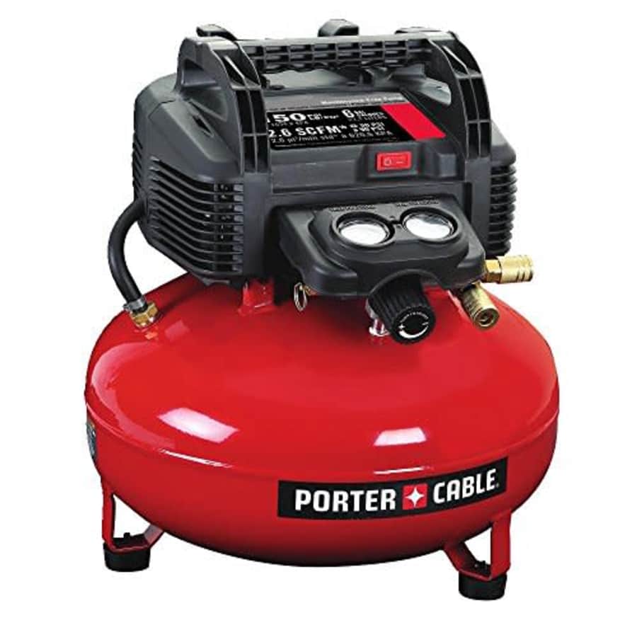 Porter-Cable 0.8 HP 6 Gallon Oil-Free Pancake Air Compressor for $73 Porter-Cable 0.8 HP 6 Gallon Oil-Free Pancake Air Compressor for $73